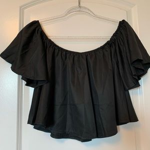Women black crop top